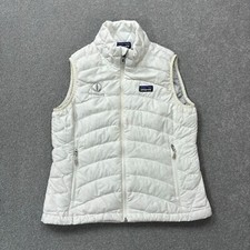 Patagonia Gilet Womens Small White Puffer Goose Down Sweater Jacket Vest Lady