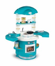 Children Play Kitchen Turquoise Kitchen Stove Oven Pan Dishes Cutlery