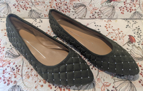Report green quilted - quilted, slip-on