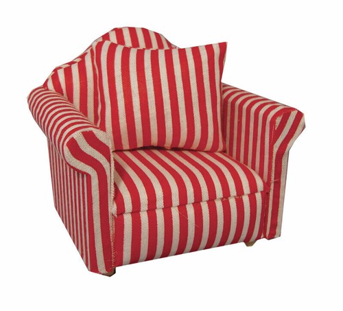 Red white striped sofa - &,