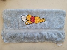 Disney Store Blue Winnie The Pooh Embroidered Hand Towel 100% Cotton Vintage