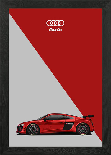 Audi red framed - audi,