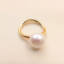 Gold Plated Baroque Pearl Ring PANDORA Essence
