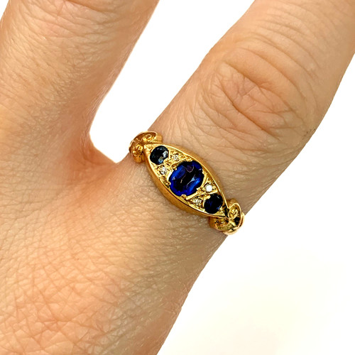 Sapphire diamond 18ct - sapphire,