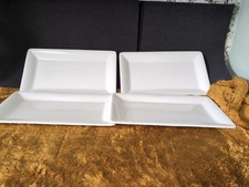 4 Villeroy & Boch Serving Dinner Plates Platters White Long Rectangular 32cm 