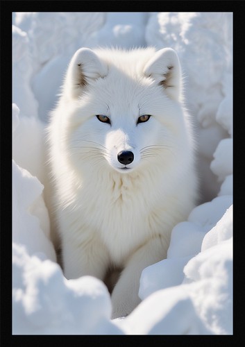 Epic arctic fox framed wall - fox,