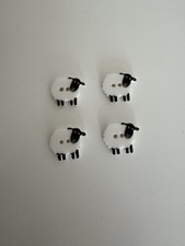 4 Mini Sheep Shaped Buttons