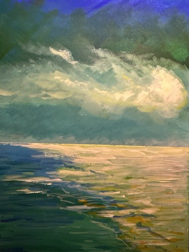 Original acrylic seascape - acrylic,