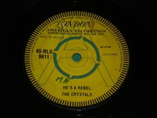 THE CRYSTALS - He's A Rebel - UK DEMO 7" - LONDON 45-HLU 9611