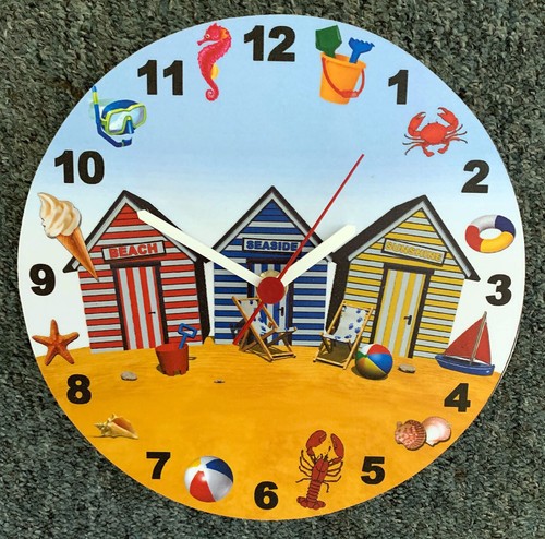 Seaside clock beach hut - clock,