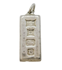 Sterling Silver Bullion Bar Ingot Pendant Vintage 1977 Birmingham