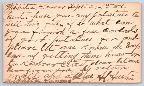 Antique kansas postal card - kansas,