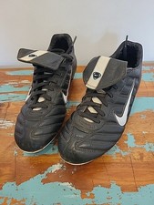 Nike Tiempo Premier Studded SG Black Leather Made ITALY UK 5 Boys Football Boots