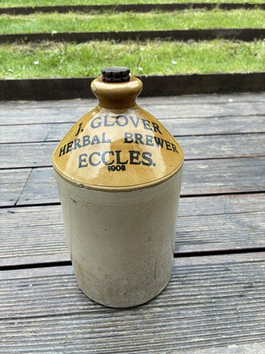 Vintage stoneware flagon jug - vintage,