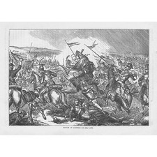 NAPOLEONIC WAR Plan of the Battle of Albuera 1811 - Antique Print c1890