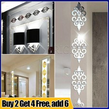 10X Mirror Flower Wall Stickers Acrylic Mural Decal Wall Home 3D Decor Removable