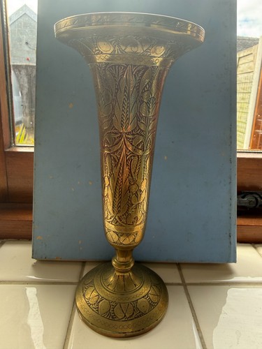 Vintage solid brass vase - solid,