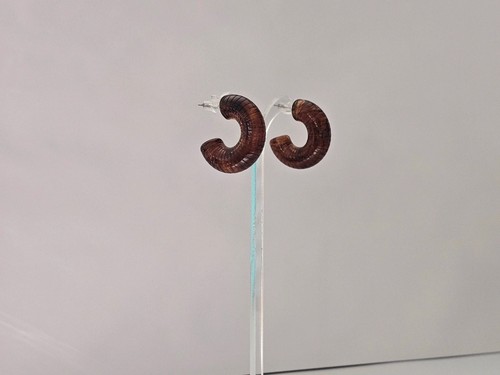 Dark amber hoop earrings - hoop,