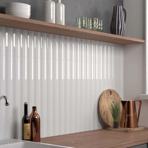 Gloss ceramic tile - tile, concave