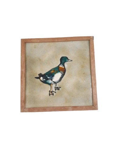Framed duck ceramic tile wall - duck,