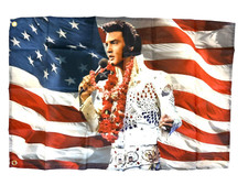 ELVIS PRESLEY USA FLAG WALL ART POSTER 3X2FT FREE UK 48HR POST