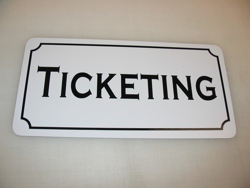 Ticketing metal sign hotel - ticketing,