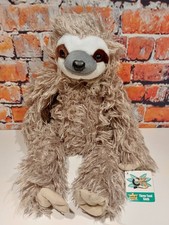 Wild Republic Three Toed Grey Sloth Plush Soft Toy with Tags