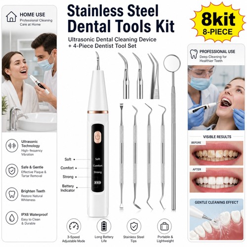 Ultrasonic tooth cleaner - tooth,