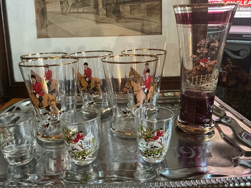 Vintage hunting scene - vintage,