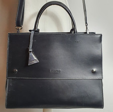 Credi black leather satchel - l,