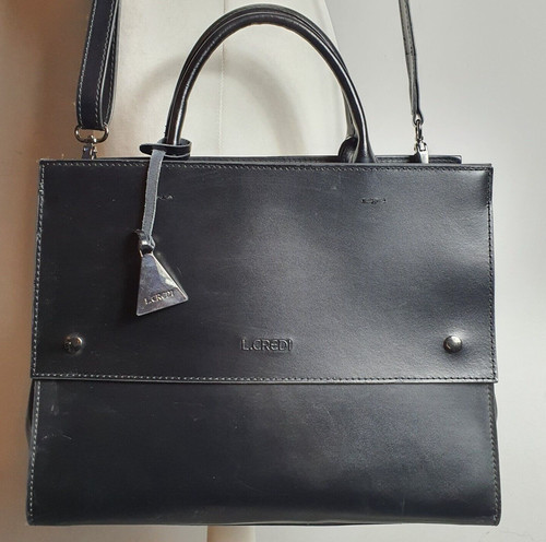 Credi black leather satchel - credi,