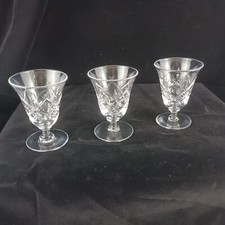 3 Attractive Cut Crystal Shrimp Cocktail Glasses FREE P&P 