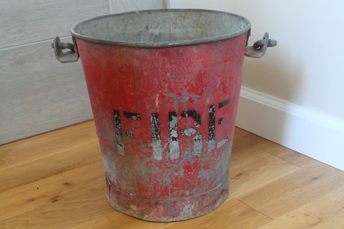 Vintage red galvanized fire - red,