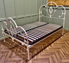 Cream Coloured Wrought Iron Bed Double Bed