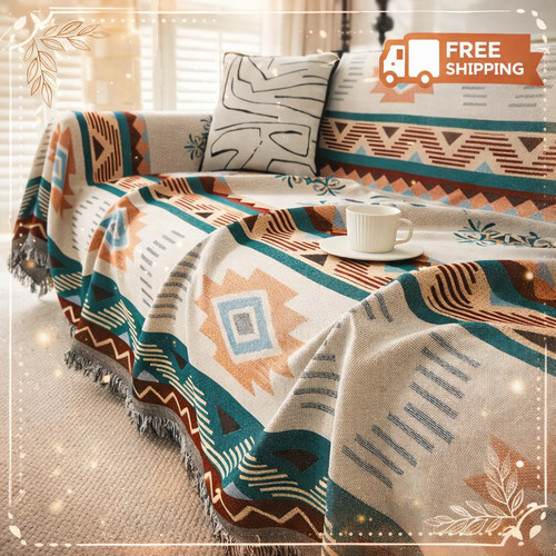Ethnic sofa cover reversible - ethnic,
