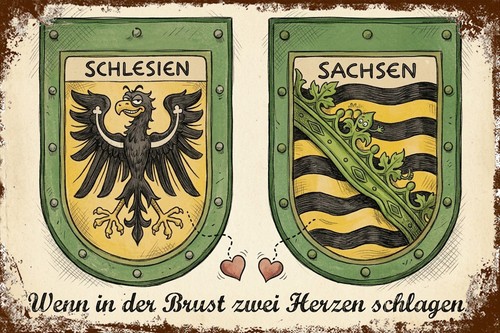 Metal sign silesia saxony - metal,