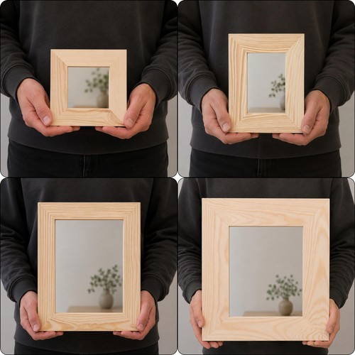 Wooden mirror paintable - wooden, pine