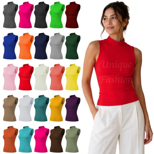 Women sleeveless polo neck - sleeveless,