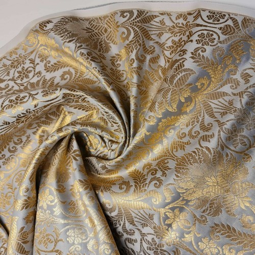 Floral gold leaf damask - leaf,