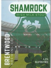 USED PUMP CLIP FRONT - BRENTWOOD BREWING CO - SHAMROCK MILK STOUT (RUGBY THEME)