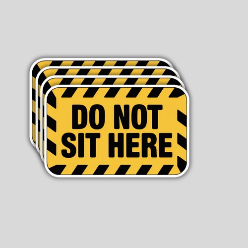 4pcs not sit here stickers - do,