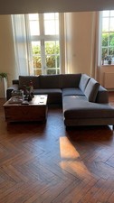 Natuzzi Leaf Grey Velvet Corner Sofa