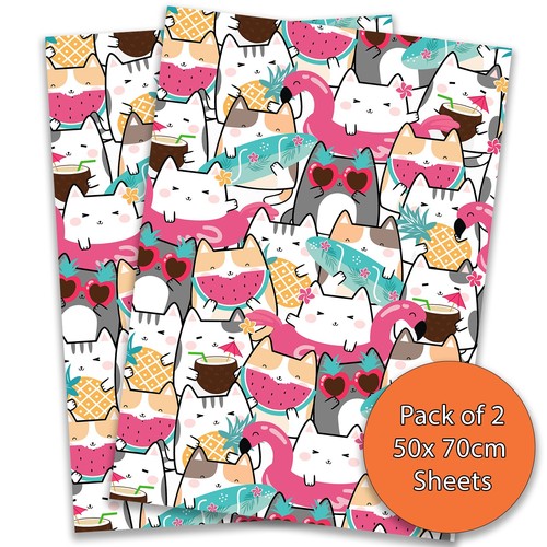 Cute cats wrapping paper - cute,