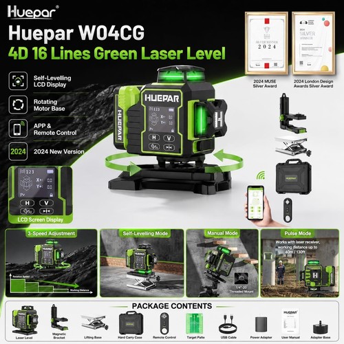 Huepar w04cg laser level - w04cg, 4d