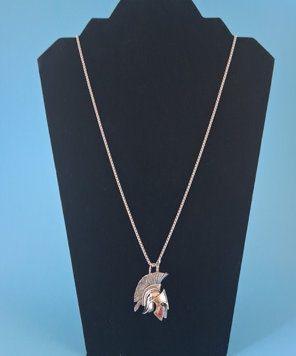Silver tone spartan helmet - tone,