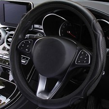 Black leather Car Steering