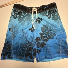 Speedo Swim Trunks Men’s Surf Board Shorts Floral Design Swimwear w/Mesh Large