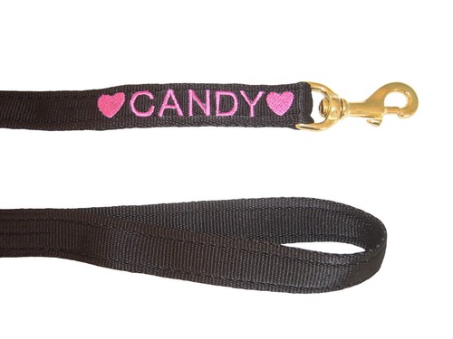 Personalised embroidered lead - personalised,