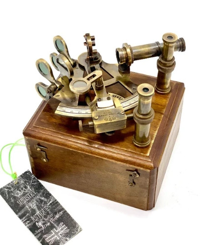 Nautical marine brass sextant - marine,