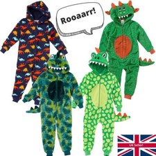 World Book Day Dinosaur 1Onesie Onezi Boys Fleece Hooded Character Jumpsuit